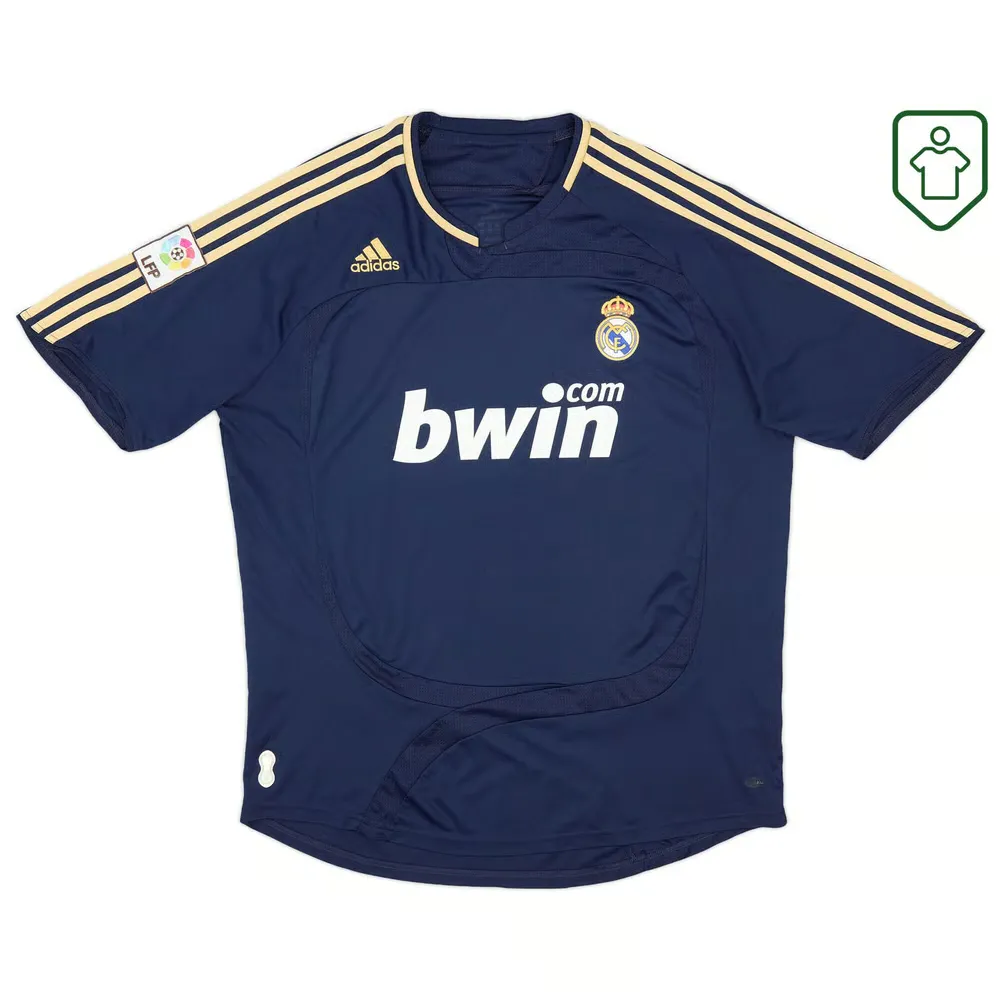 Hombre Camiseta retro visitante Real Madrid 2007/08 Azul oscuro