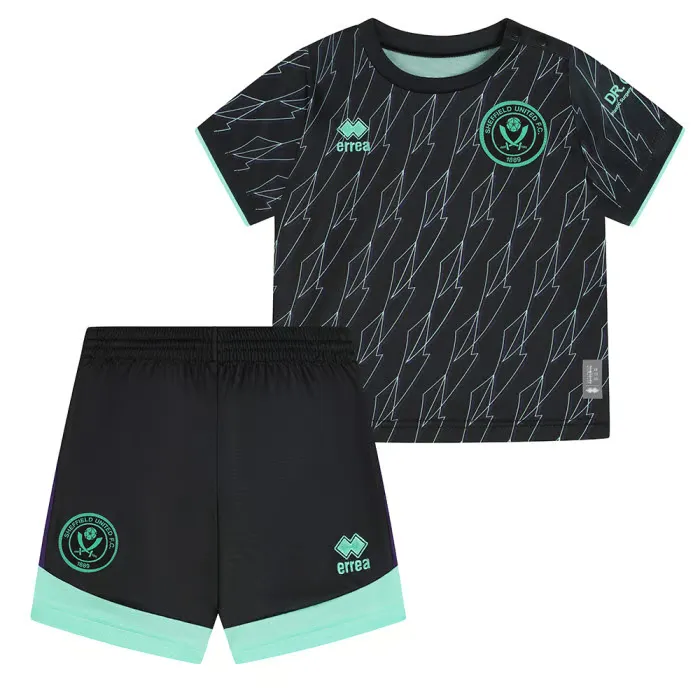 Kit visitante Sheffield United 2024/25 para niños