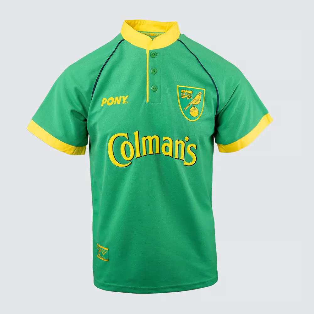 Camiseta retro de visitante del Norwich City para mujer 1997/99