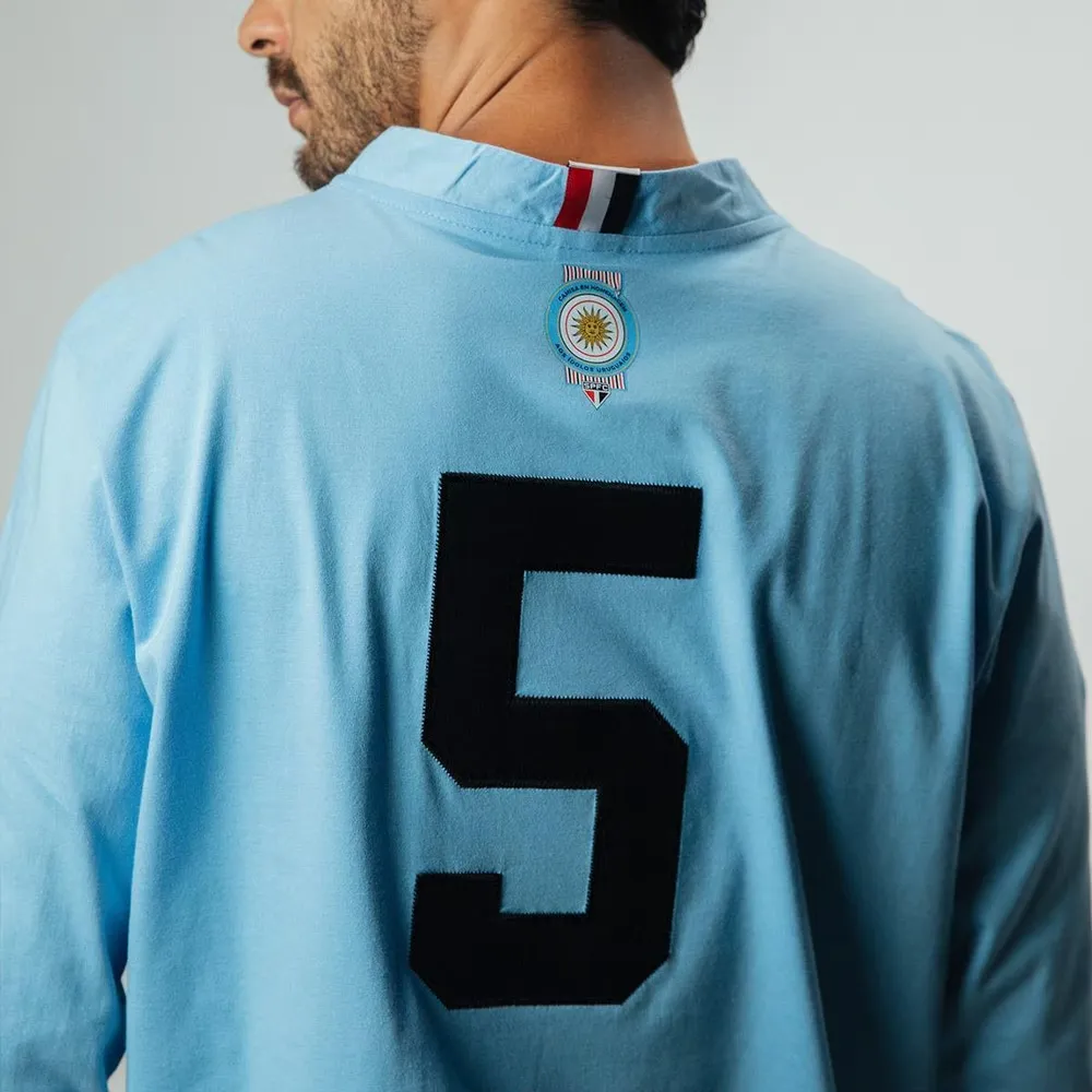 Camiseta retro São Paulo colección ídolos Uruguay manga larga #5 hombre - Imagen 2