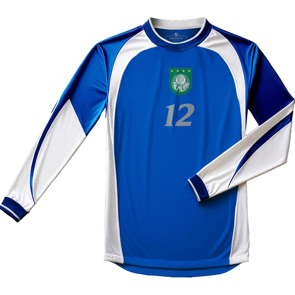 Camiseta retro Palmeiras manga larga 1999 Marcos #12 mujer
