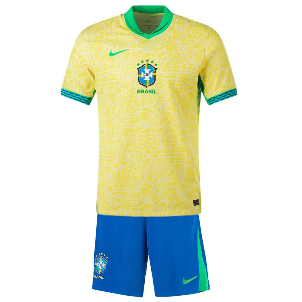 Camiseta+Pantalones Cortos Infantil Brasil de Local Copa América 2024