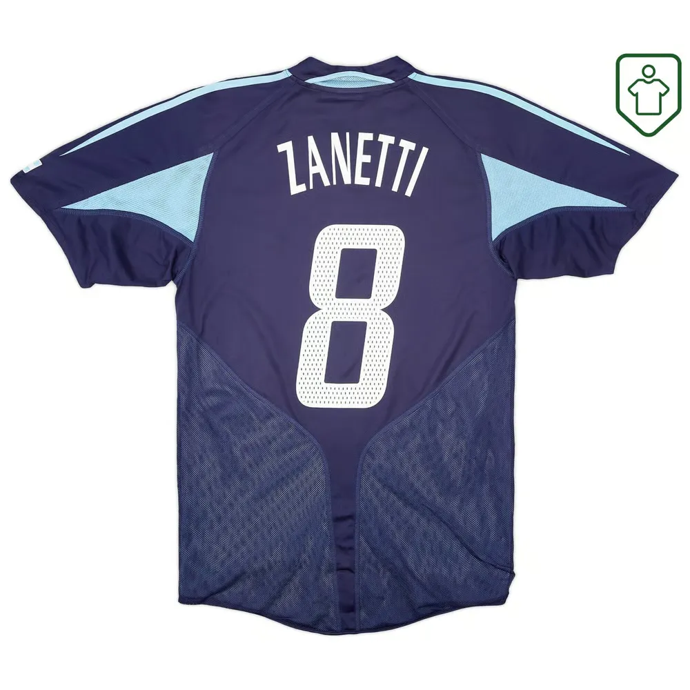 Camiseta retro visitante Argentina 2004/05 para hombre Zanetti #8