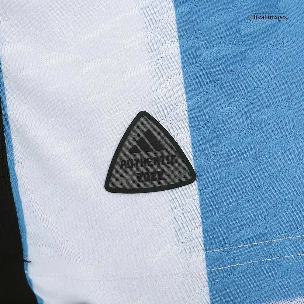 Argentina Camiseta Champions Versión Jugador de Local Mundial 2022 - 3 Estrellas - Imagen 5