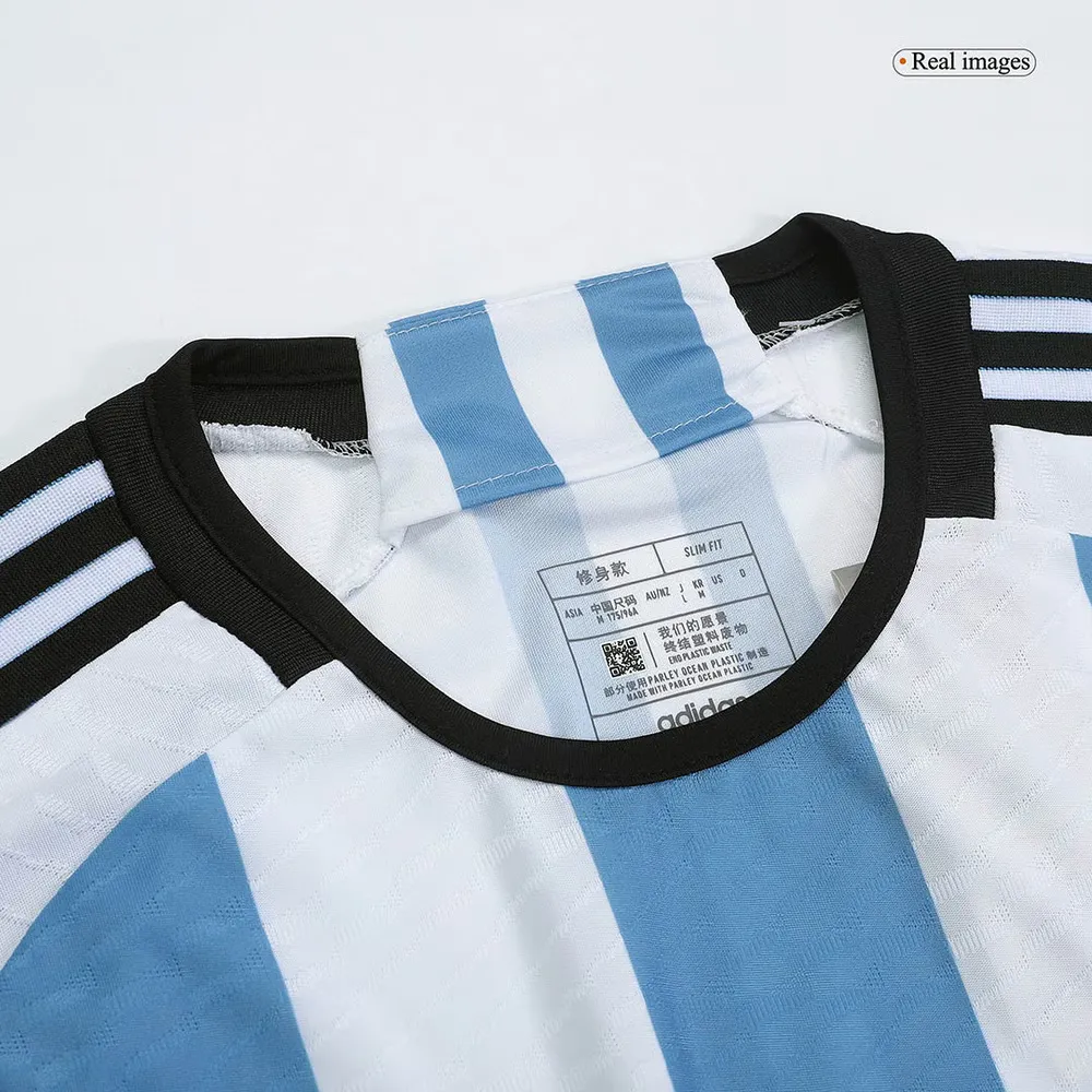 Argentina Camiseta Champions Versión Jugador de Local Mundial 2022 - 3 Estrellas - Imagen 11