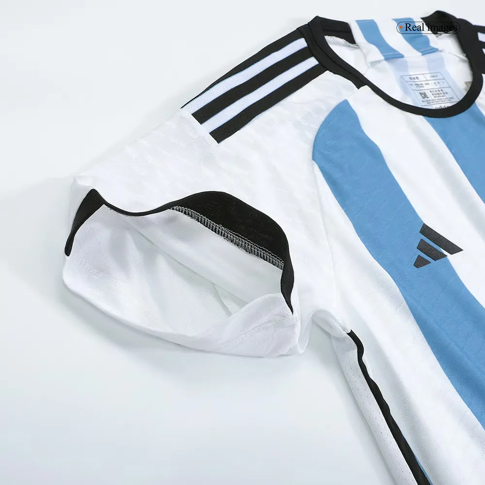 Argentina Camiseta Champions Versión Jugador de Local Mundial 2022 - 3 Estrellas - Imagen 6