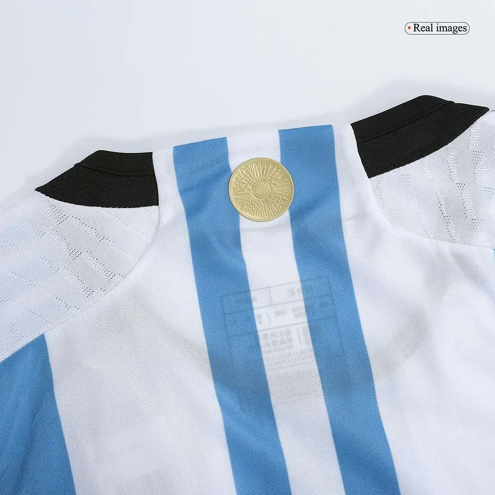 Argentina Camiseta Champions Versión Jugador de Local Mundial 2022 - 3 Estrellas - Imagen 7