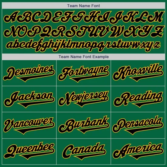 Jersey Kelly auténtico de béisbol verde personalizado en dos tonos negro y dorado - Imagen 3