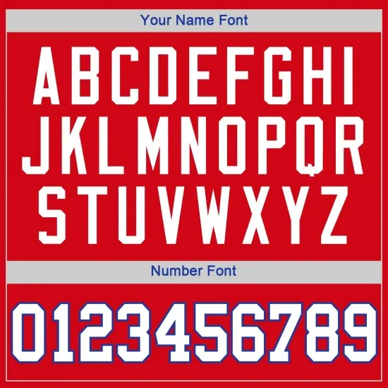 Camiseta retro personalizada de béisbol auténtica de punto acanalado en blanco y rojo rey - Imagen 4