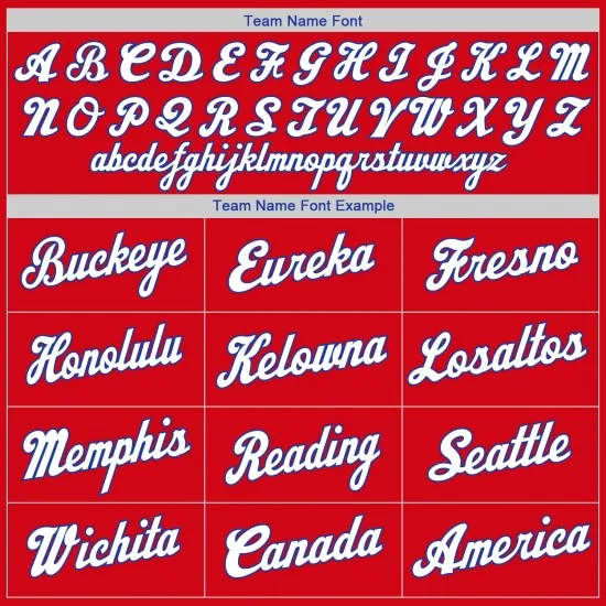 Camiseta retro personalizada de béisbol auténtica de punto acanalado en blanco y rojo rey - Imagen 3