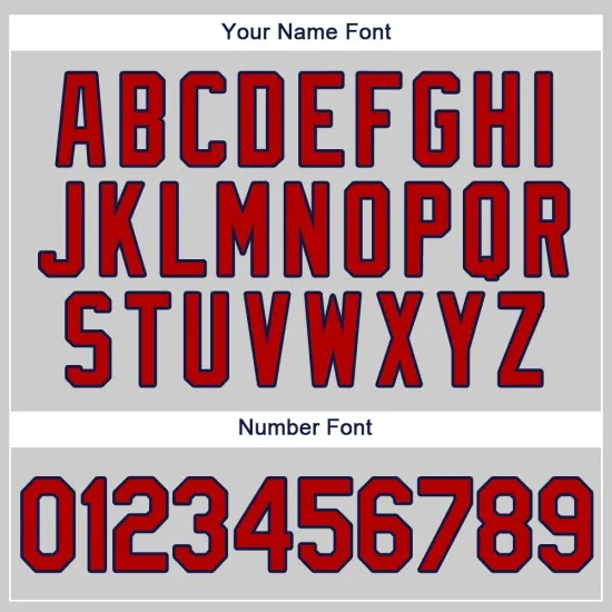 Camiseta auténtica de béisbol personalizada en rojo y azul marino y gris - Imagen 4