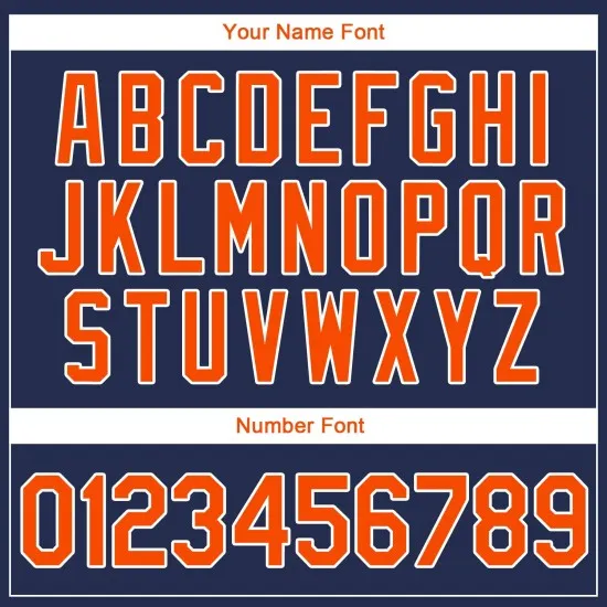 Camiseta personalizada auténtica de béisbol retro azul marino, naranja y blanco, de punto acanalado - Imagen 4