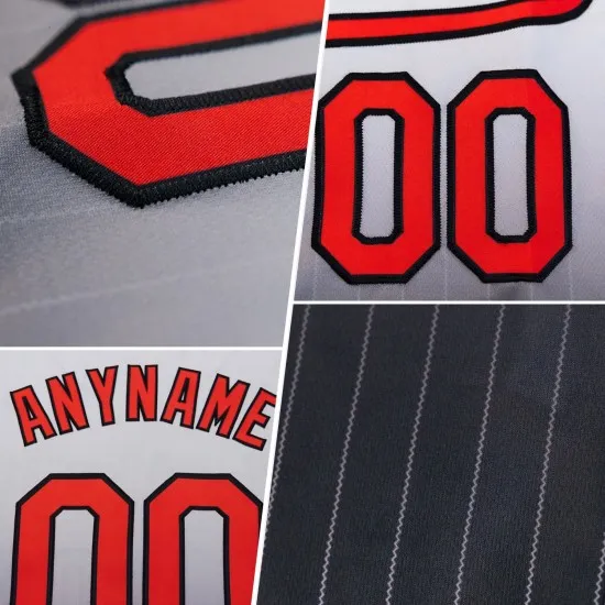 Camiseta de béisbol personalizada con raya azul degradado en blanco y rojo, ligera y auténtica. - Imagen 6