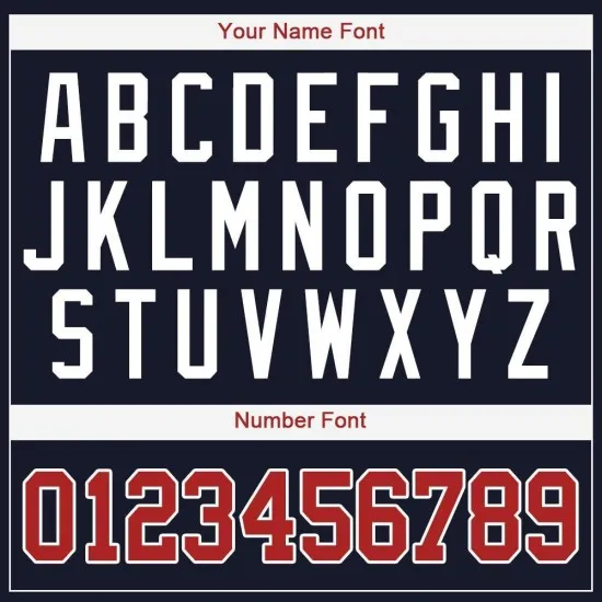 Camiseta de béisbol azul marino roja y blanca personalizada - Imagen 4