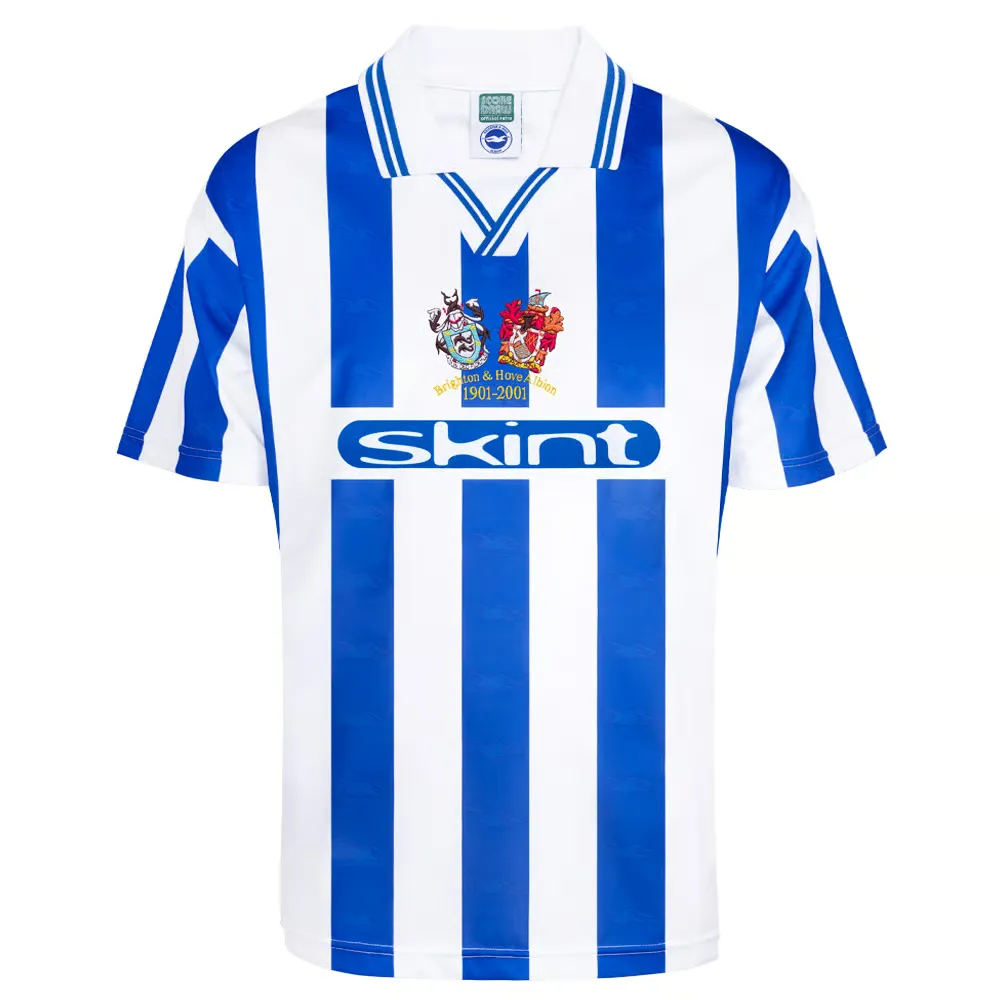 Camiseta Retro Centenario Infantil Brighton & Hove Albion 2001 Home