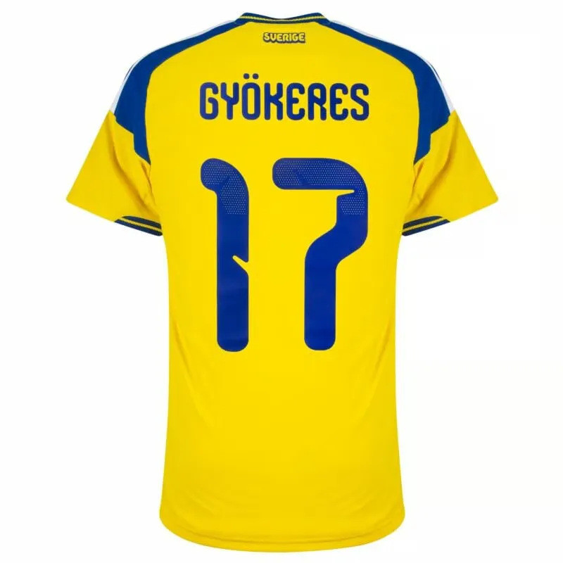 Hombre Camiseta Suecia 2026 Local Auténtica Mundial GYÖKERES #17