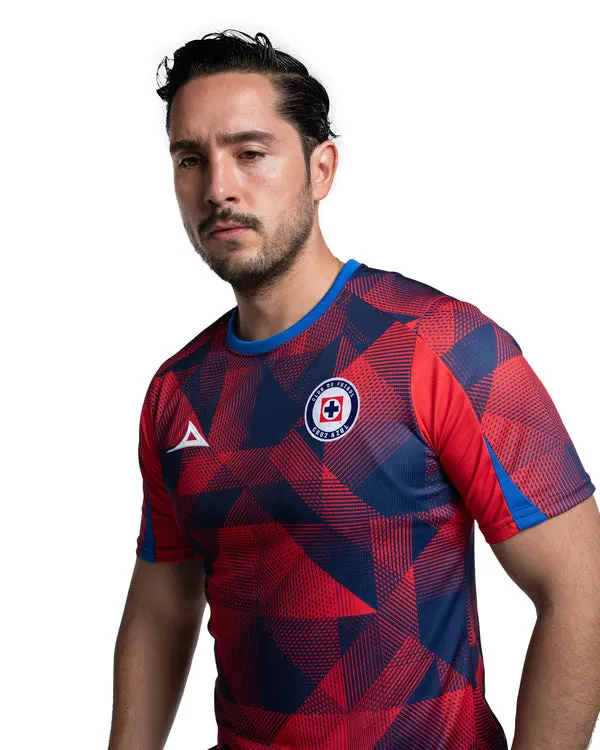 Camiseta Mujer Cruz Azul Tercera Calentamiento 2025/26 – Rojo/Marino