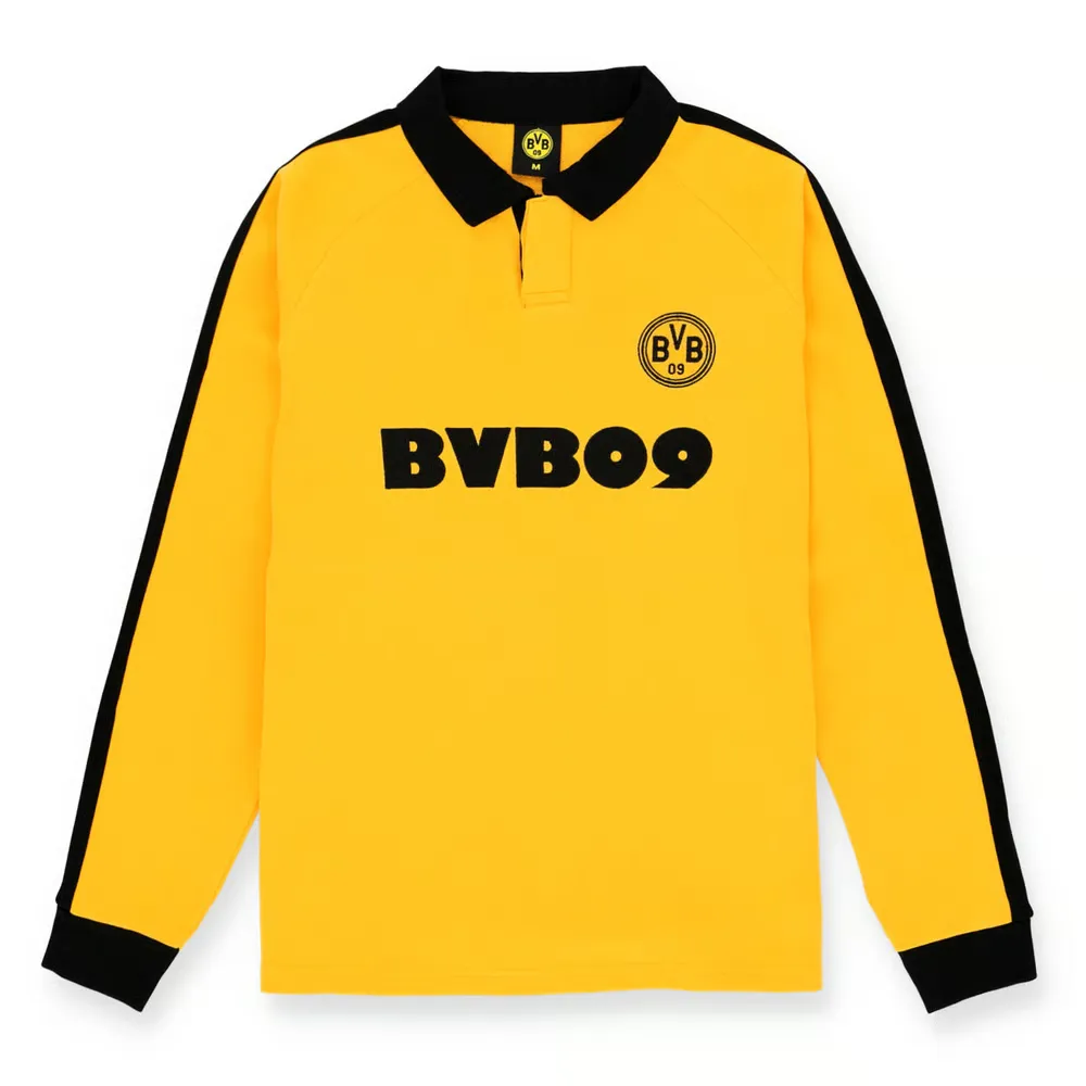 Camiseta retro de manga larga de los 70 del BVB Borussia Dortmund para mujer