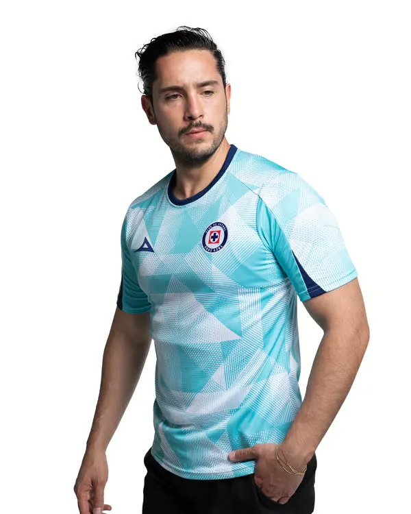 Camiseta Hombre Cruz Azul Tercera Calentamiento 2025/26 – Turquesa/Blanco